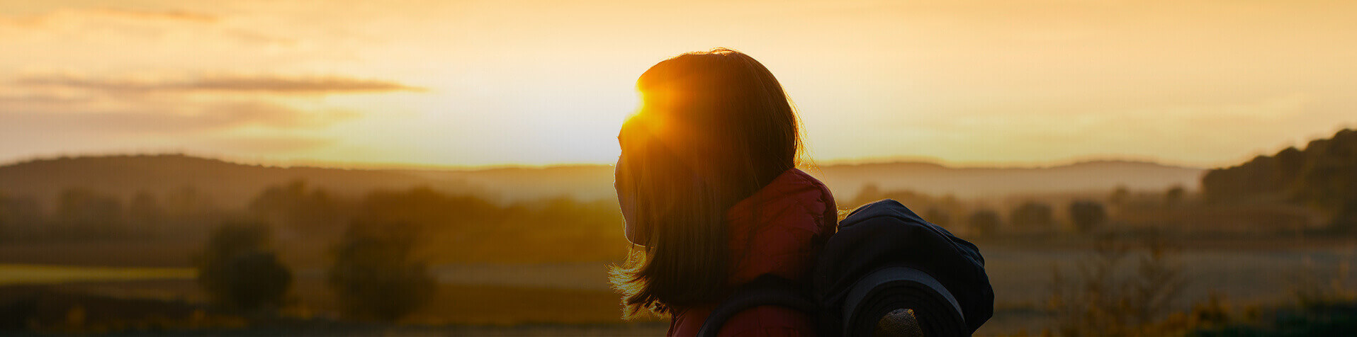 Embracing the sunrise outdoors